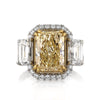 7.35ct Fancy Light Yellow Radiant Cut Diamond Engagement Ring