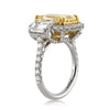 7.35ct Fancy Light Yellow Radiant Cut Diamond Engagement Ring