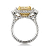 7.35ct Fancy Light Yellow Radiant Cut Diamond Engagement Ring