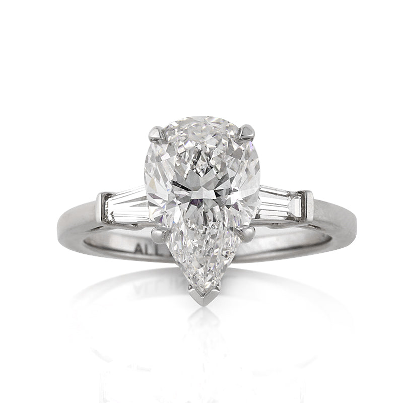 2.45ct Pear Shaped Diamond Engagement Ring