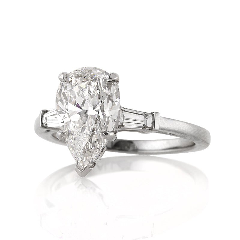 2.45ct Pear Shaped Diamond Engagement Ring