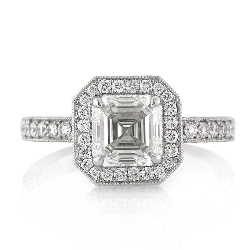 2.93ct Asscher Cut Diamond Engagement Ring