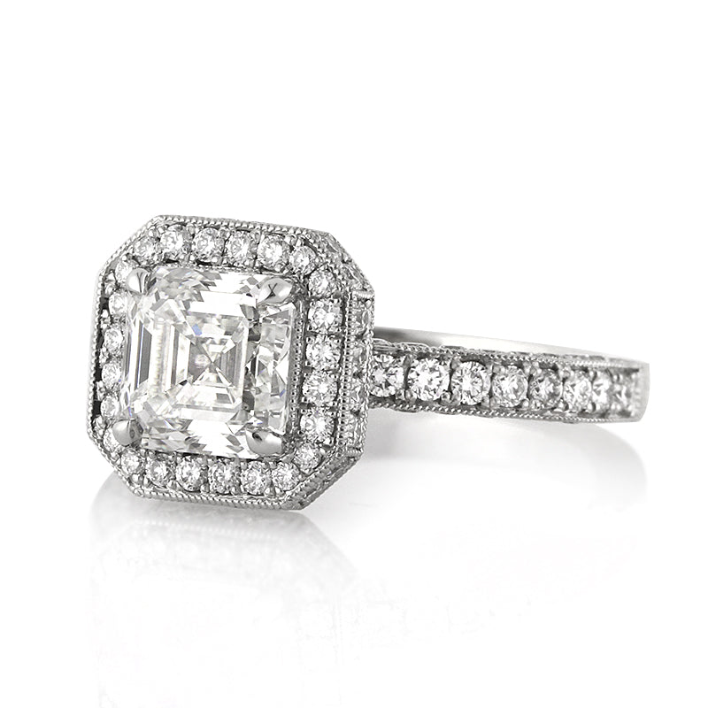 2.93ct Asscher Cut Diamond Engagement Ring