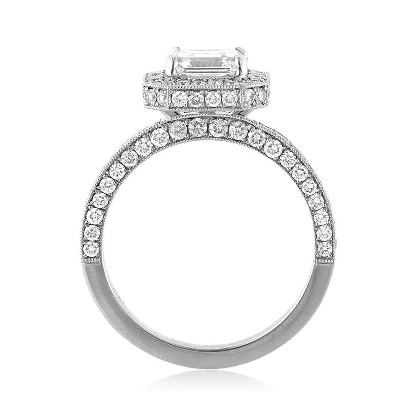 2.93ct Asscher Cut Diamond Engagement Ring