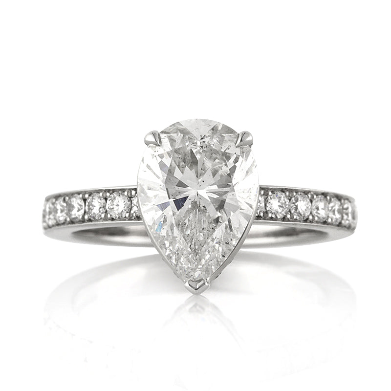 3.26ct Pear Shaped Diamond Engagement Ring