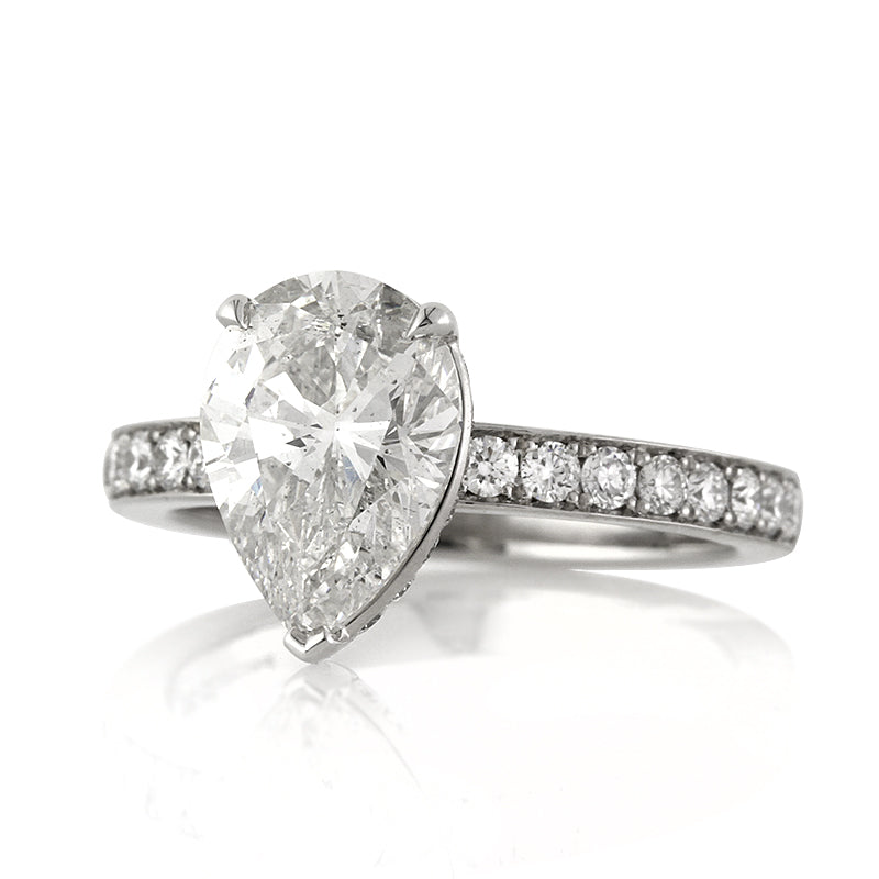 3.26ct Pear Shaped Diamond Engagement Ring