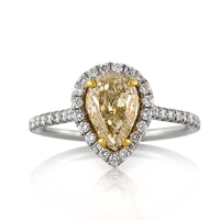 1.94ct Fancy Light Yellow Pear Shaped Diamond Engagement Ring