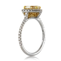 1.94ct Fancy Light Yellow Pear Shaped Diamond Engagement Ring