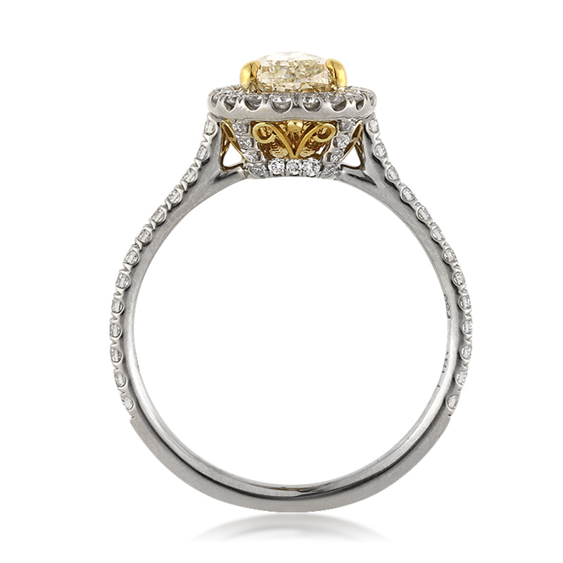 1.94ct Fancy Light Yellow Pear Shaped Diamond Engagement Ring