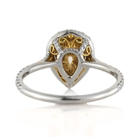 1.94ct Fancy Light Yellow Pear Shaped Diamond Engagement Ring