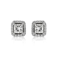 1.04ct Princess Cut Diamond Stud Earrings