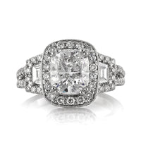 3.31ct Cushion Cut Diamond Engagement Ring