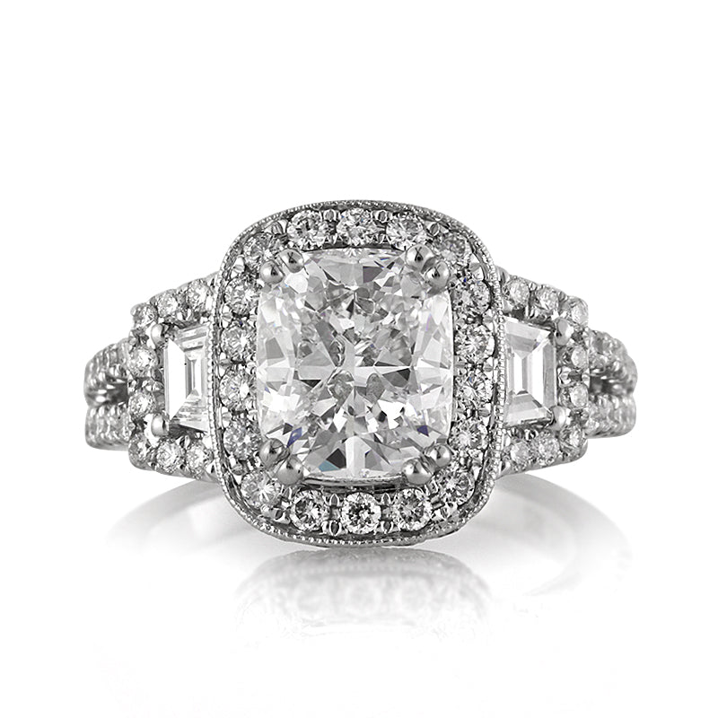 3.31ct Cushion Cut Diamond Engagement Ring