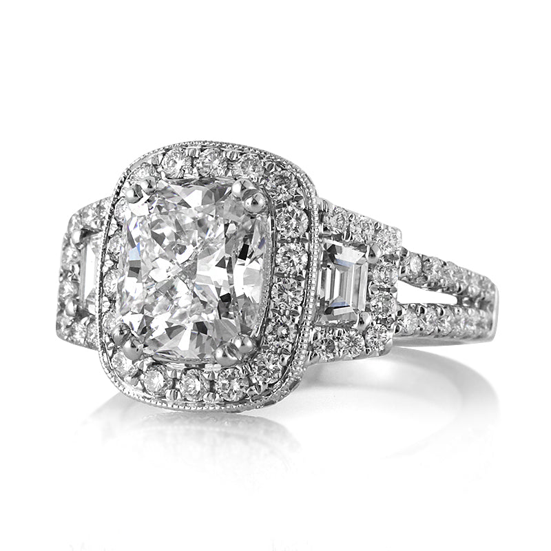 3.31ct Cushion Cut Diamond Engagement Ring
