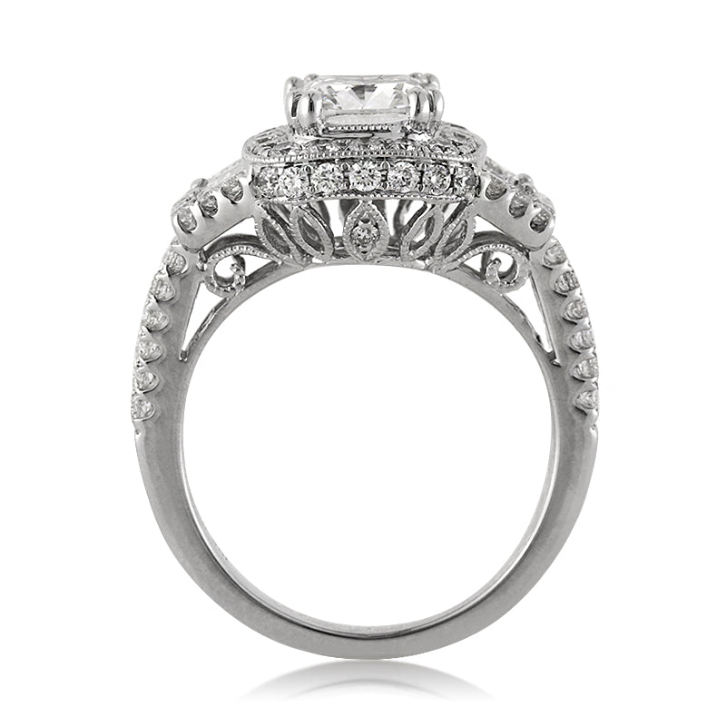 3.31ct Cushion Cut Diamond Engagement Ring