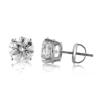 4.09ct Round Brilliant Cut Diamond Stud Earrings
