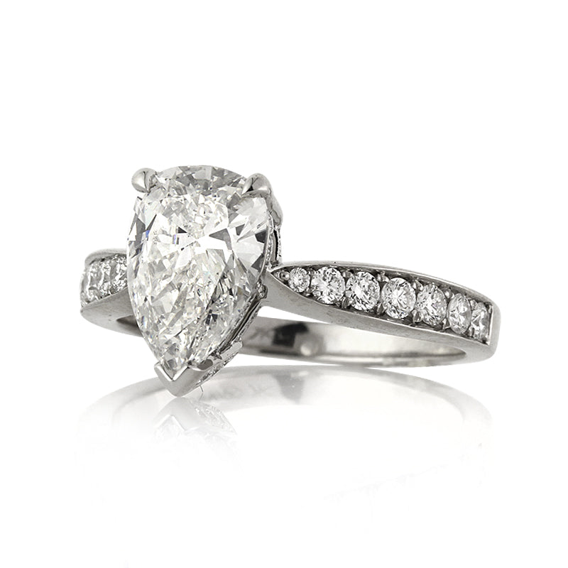 2.56ct Pear Shaped Diamond Engagement Ring