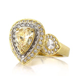 4.04ct Fancy Light Yellow Pear Shaped Diamond Engagement Ring