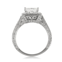 3.25ct Princess Cut Diamond Engagement Ring