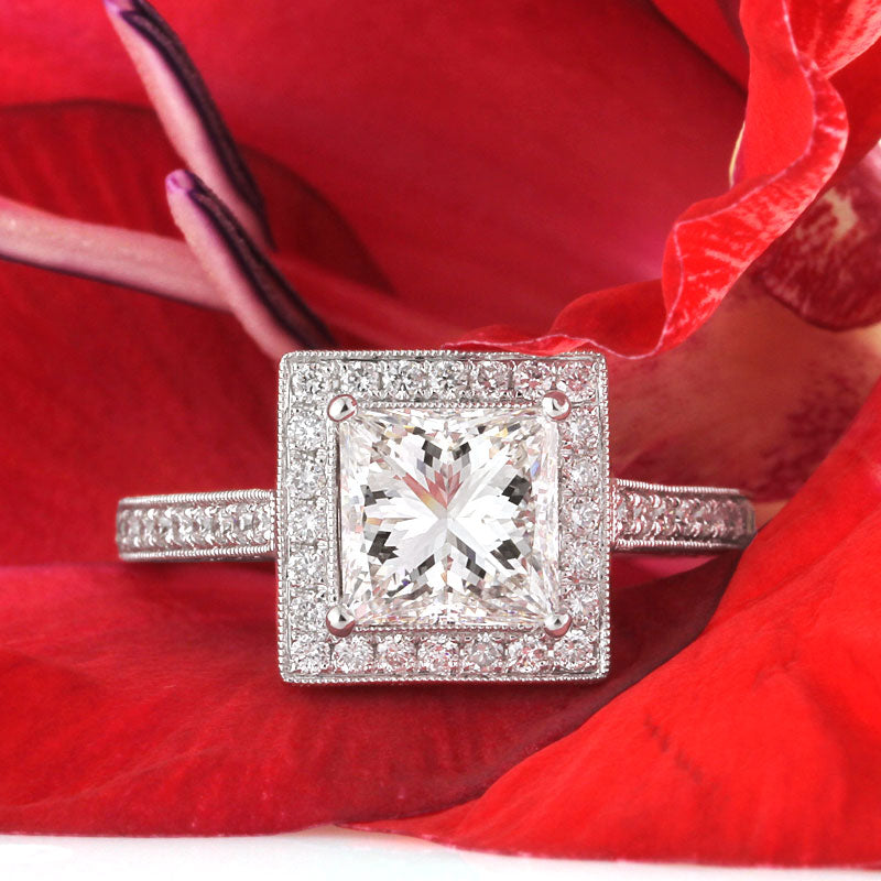 3.25ct Princess Cut Diamond Engagement Ring