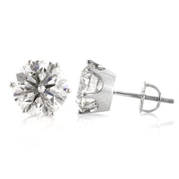 6.03ct Round Brilliant Cut Diamond Stud Earrings