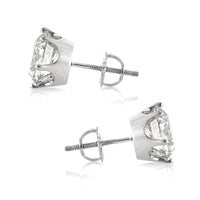 6.03ct Round Brilliant Cut Diamond Stud Earrings