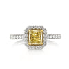 1.47ct Fancy Yellow Radiant Cut Diamond Engagement Ring