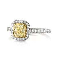 1.47ct Fancy Yellow Radiant Cut Diamond Engagement Ring