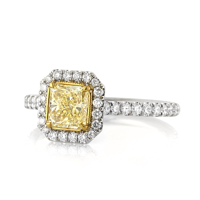 1.47ct Fancy Yellow Radiant Cut Diamond Engagement Ring