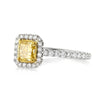 1.30ct Fancy Intense Yellow Radiant Cut Diamond Engagement Ring