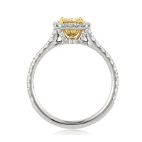 1.30ct Fancy Intense Yellow Radiant Cut Diamond Engagement Ring