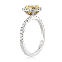 1.62ct Fancy Yellow Cushion Cut Diamond Engagement Ring