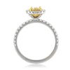 1.62ct Fancy Yellow Cushion Cut Diamond Engagement Ring