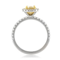 1.62ct Fancy Yellow Cushion Cut Diamond Engagement Ring