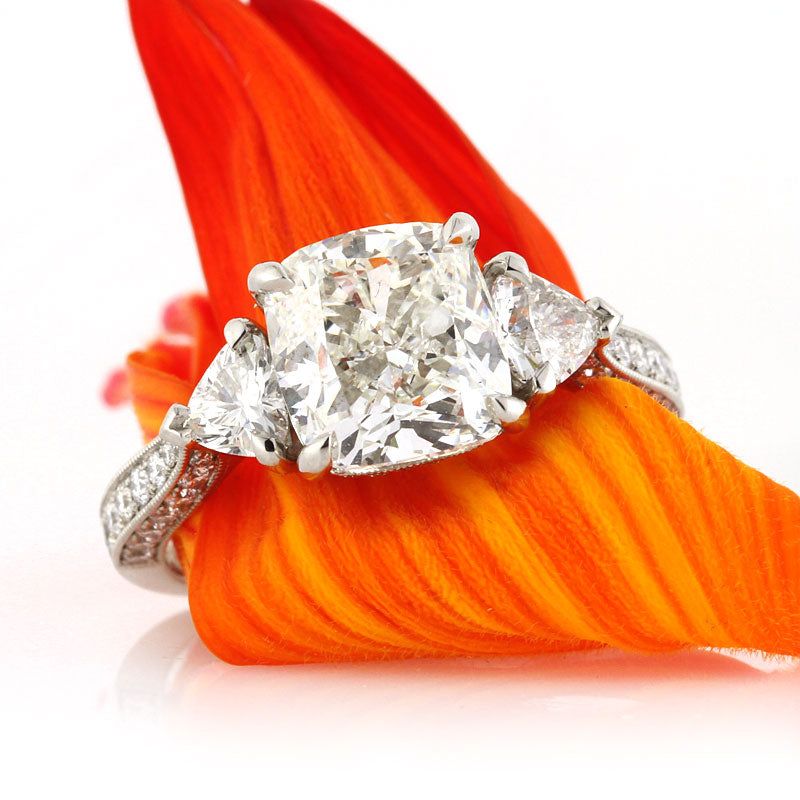 4.10ct Cushion Cut Diamond Engagement Ring