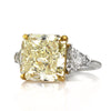 11.48ct Fancy Light Yellow Radiant Cut Diamond Engagement Ring