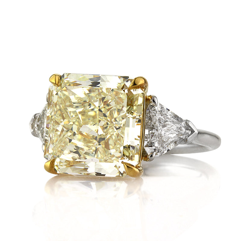 11.48ct Fancy Light Yellow Radiant Cut Diamond Engagement Ring