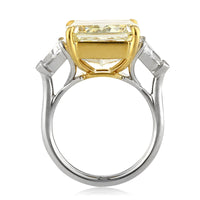 11.48ct Fancy Light Yellow Radiant Cut Diamond Engagement Ring