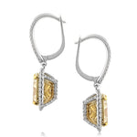 12.20ct Fancy Light Yellow Cushion Cut Diamond Earrings
