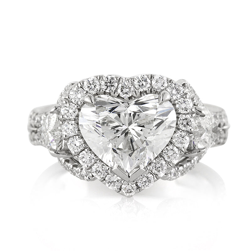 3.43ct Heart Shaped Diamond Engagement Ring
