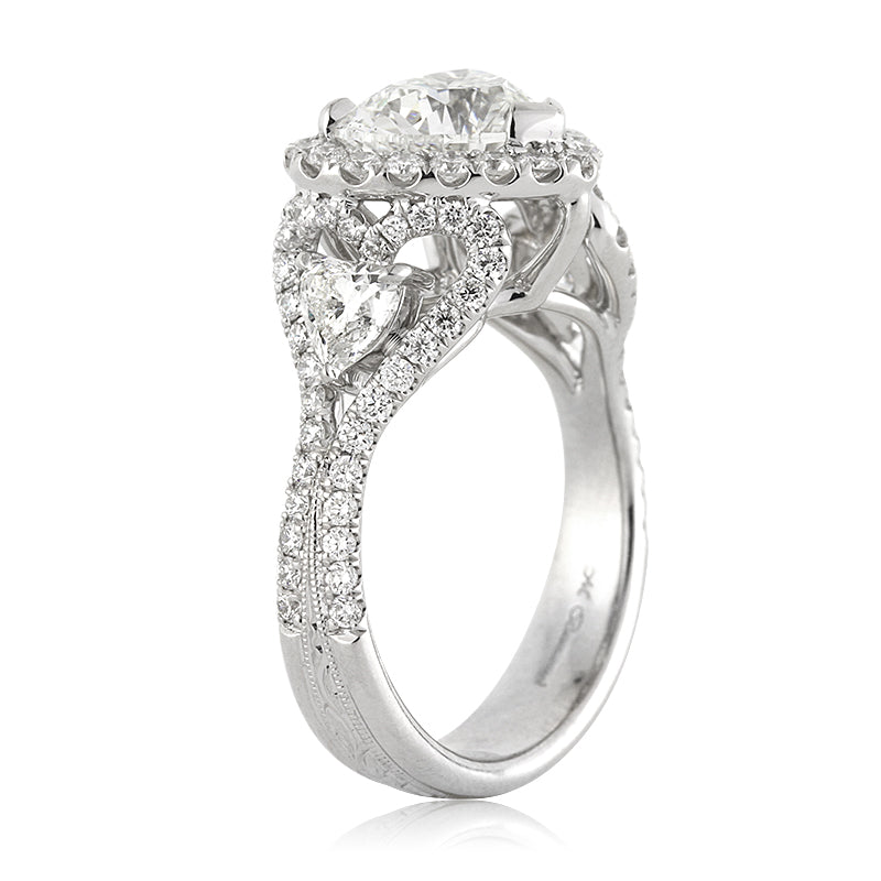 3.43ct Heart Shaped Diamond Engagement Ring