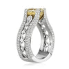 3.86ct Fancy Intense Yellow Cushion Cut Diamond Engagement Ring