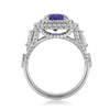 5.35ct Cushion Cut Sapphire and Diamond Engagement Ring