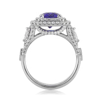 5.35ct Cushion Cut Sapphire and Diamond Engagement Ring