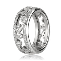 1.00ct Round Brilliant Cut Diamond Leaf Vine Band