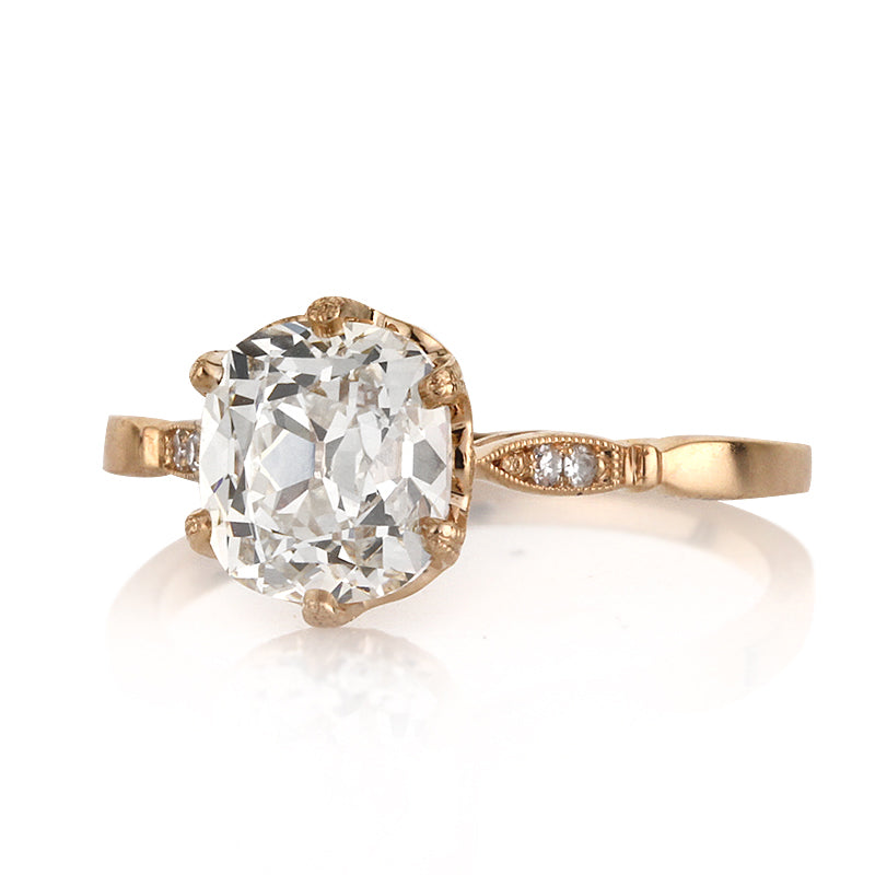 2.06ct Antique Cushion Brilliant Diamond Engagement Ring