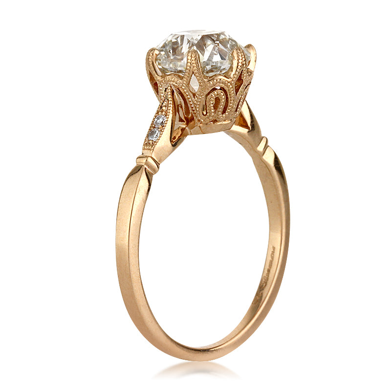 2.06ct Antique Cushion Brilliant Diamond Engagement Ring