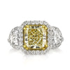 3.51ct Fancy Yellow Radiant Cut Diamond Engagement Ring