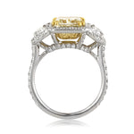 3.51ct Fancy Yellow Radiant Cut Diamond Engagement Ring