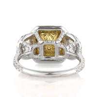 3.51ct Fancy Yellow Radiant Cut Diamond Engagement Ring